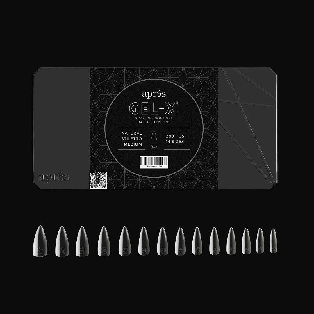 Apres Gel-X Mini Tips Box 2.0 - Natural Stiletto Medium (280Pcs)