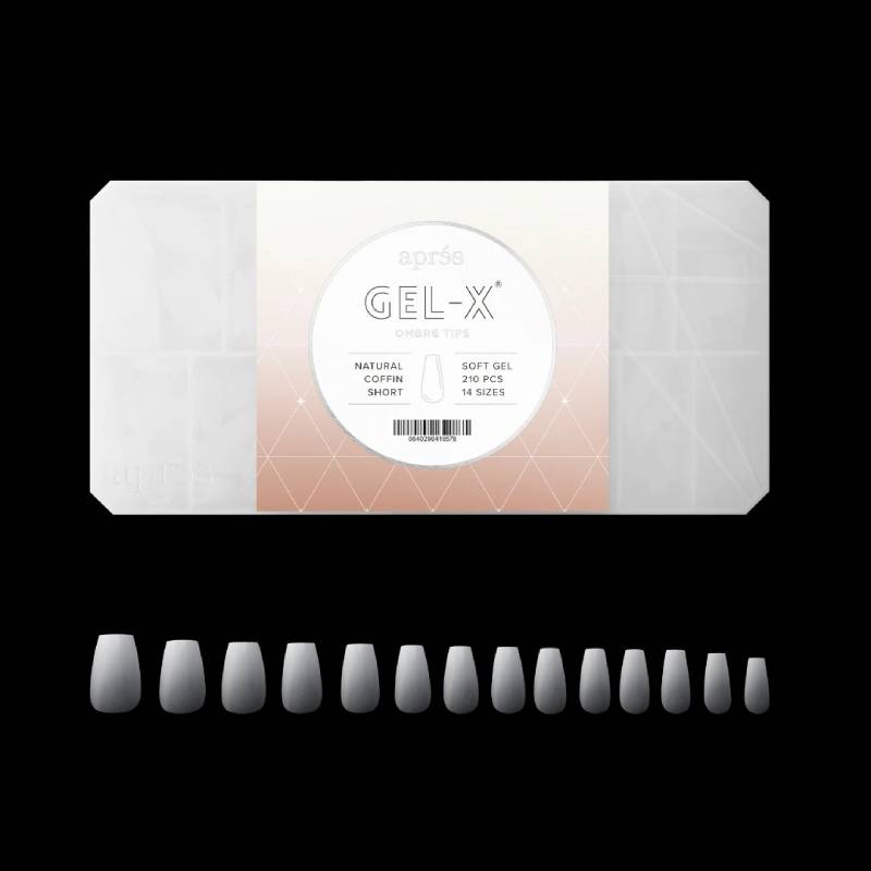 Apres Gel X Press-on Nails Tips 2.0, Ombre Coffin Tips Box 210pcs