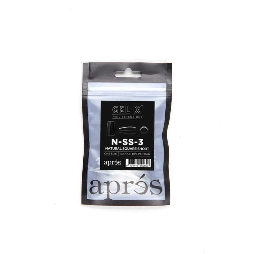 Apres Gel-X Refill Tips - Natural Square Short (50pcs)