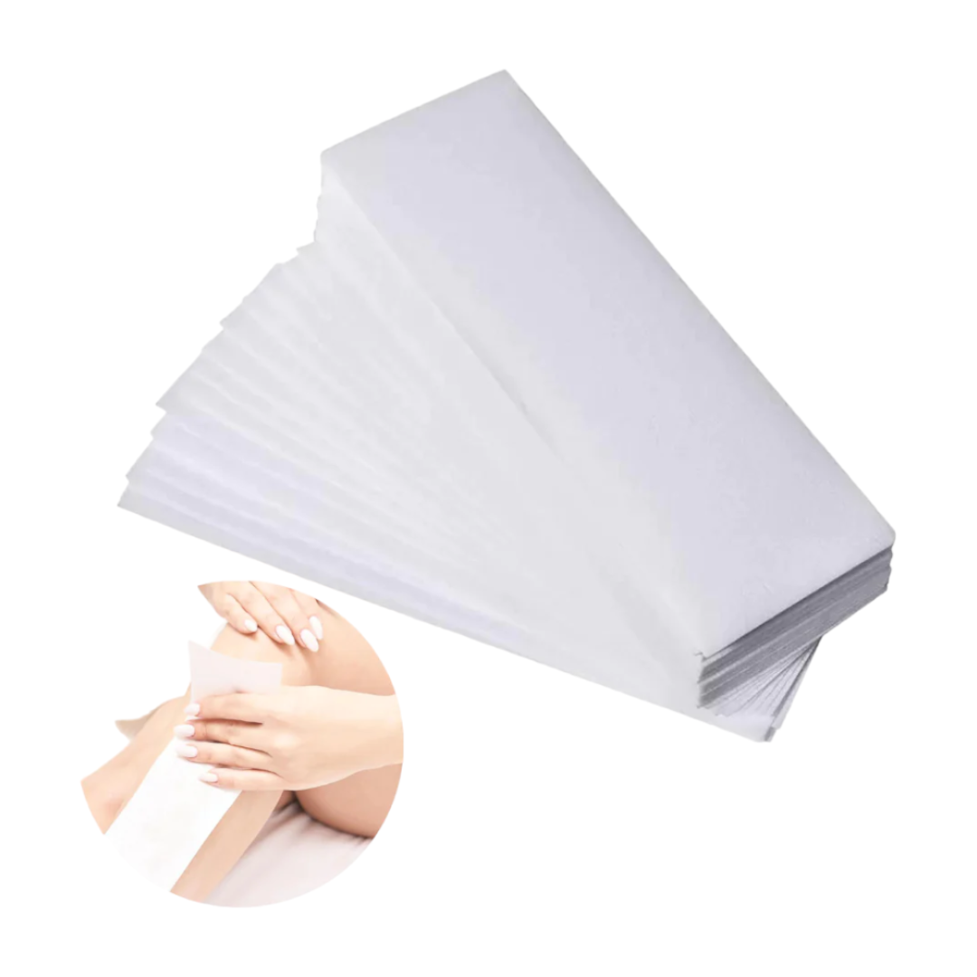 Lotus Wax Strips - Fabric Epilating Pre-cut Hard Finish 3"x9" (100 Strips)