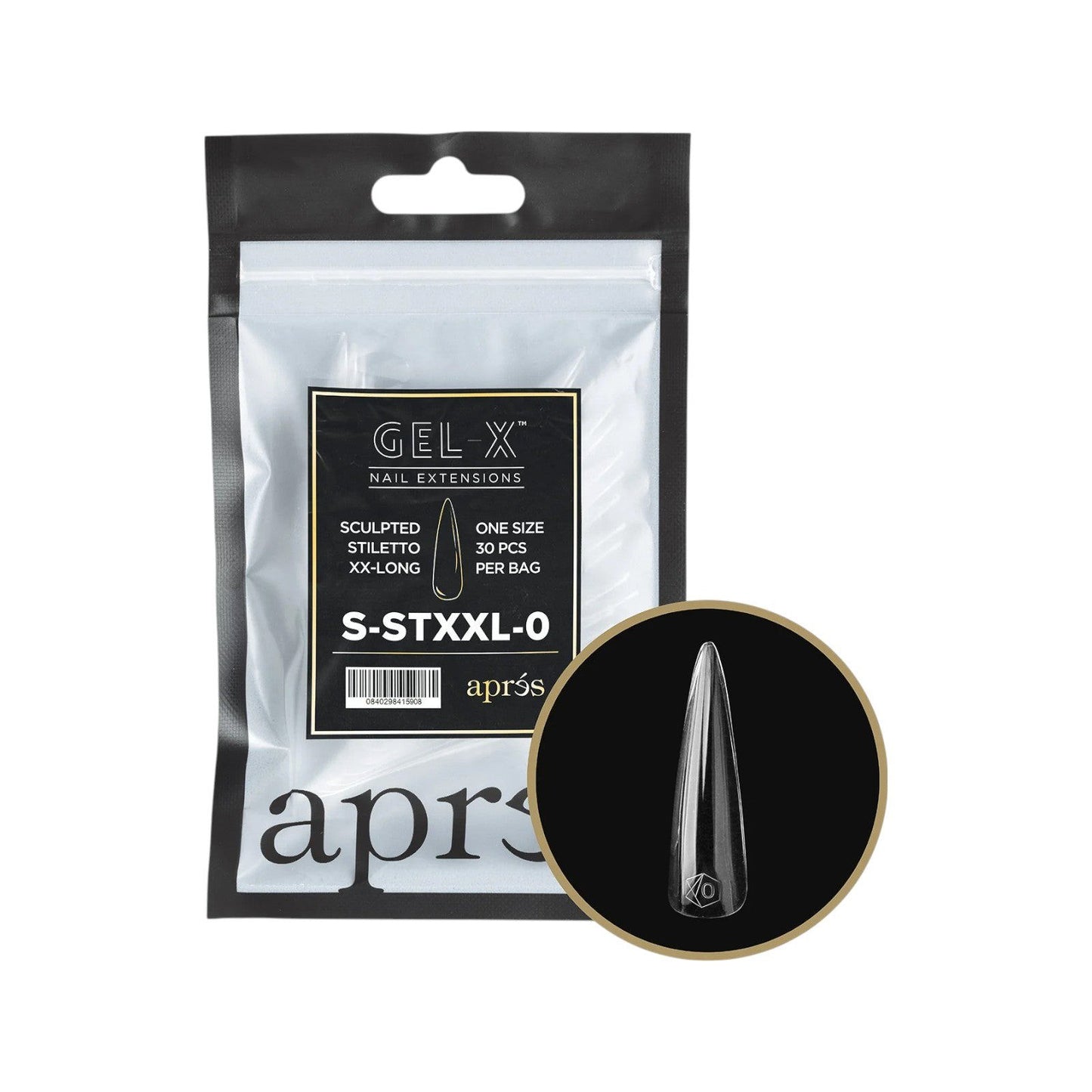 Apres Gel-X Refill Tips 2.0 - Sculpted Stiletto Extra Extra Long (30Pcs)
