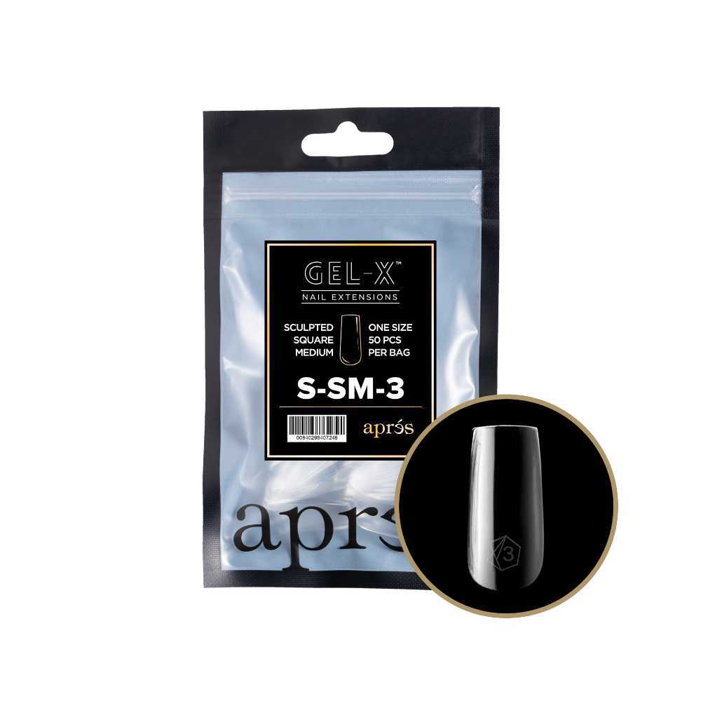 Apres Gel-X Refill Tips 2.0 - Sculpted Square Medium (50Pcs)