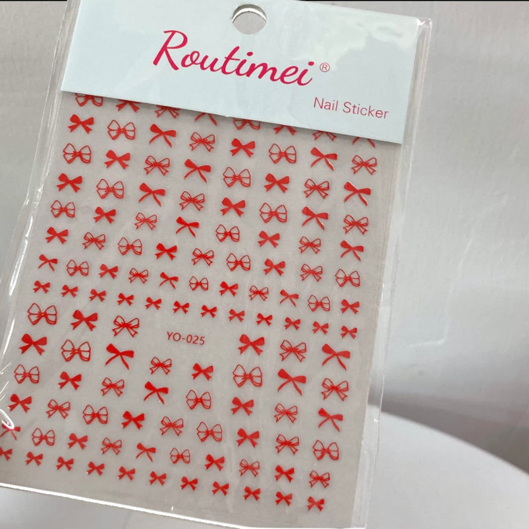 CNBS Nail Stickers - Red Bows
