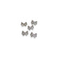 CNBS Nail Charms - Silver Bow w/ Crystal Heart (5pcs)