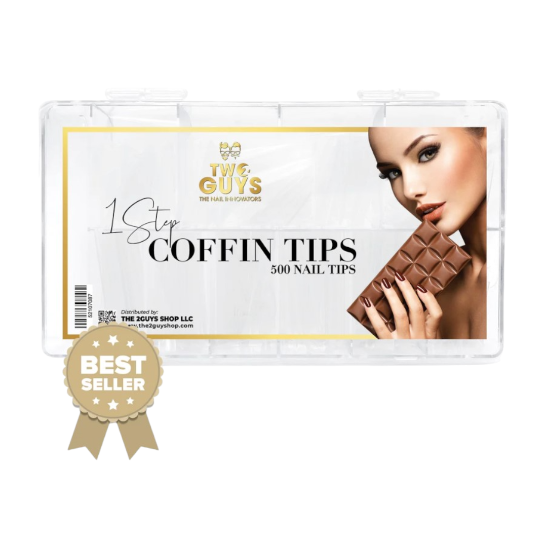 2Guys Nail Tips Box - 1Step Coffin (500Pcs)