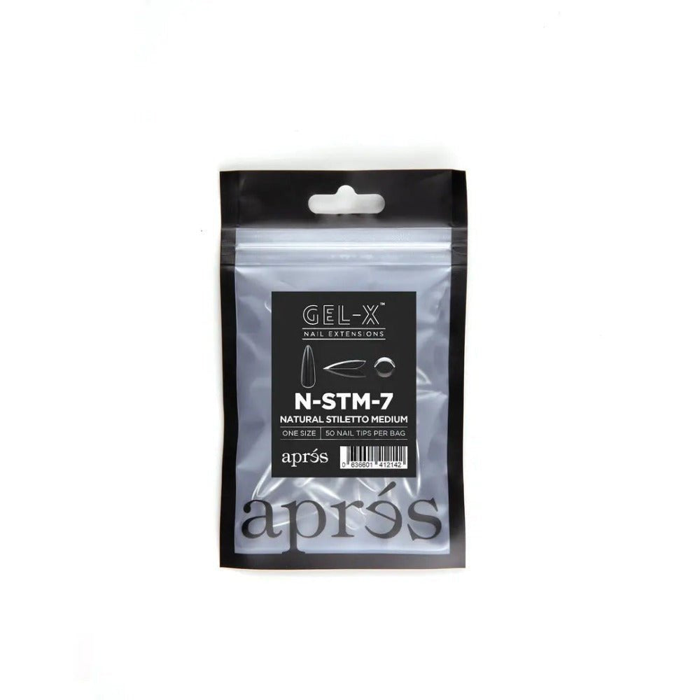 Apres Gel-X Refill Tips - Natural Stiletto Medium (50Pcs)