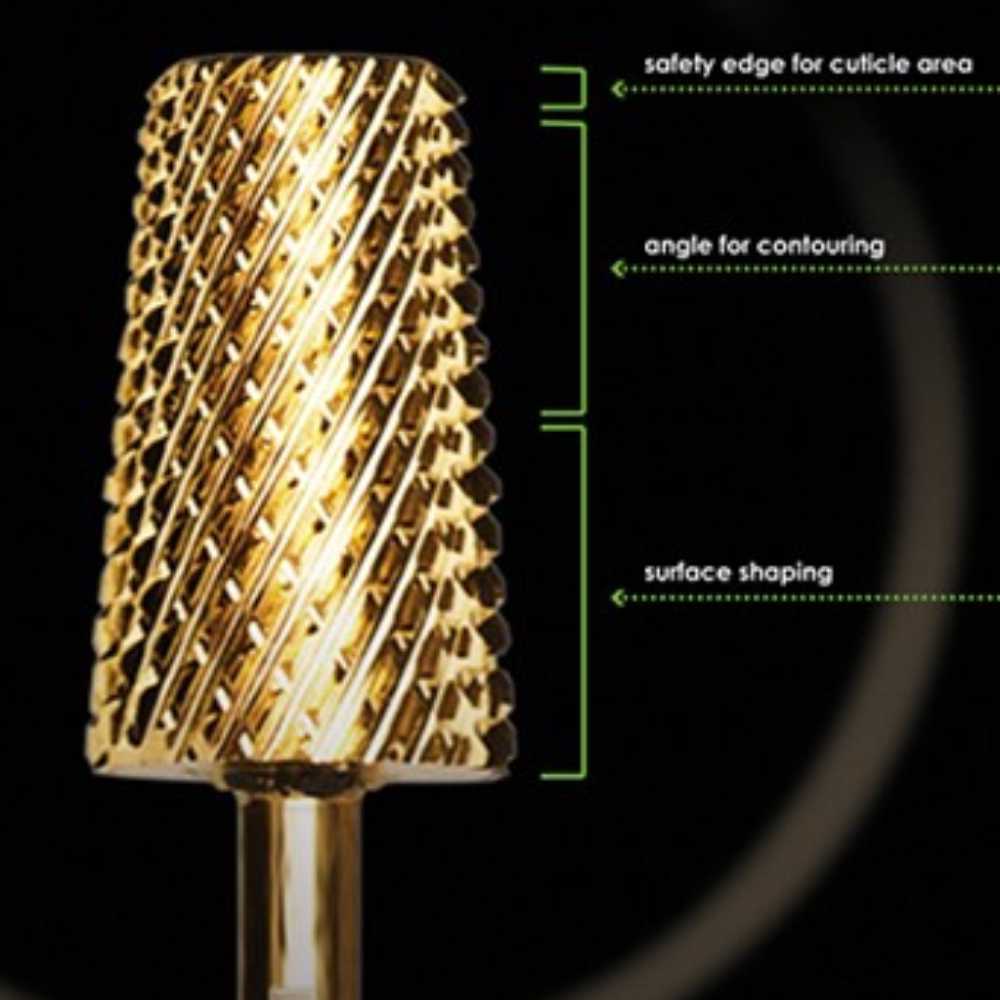 Startool Nail Drill Bits - 3In1 Chamfer STXX Double Extra Coarse Grit 1/8 Gold