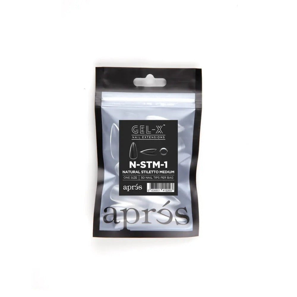 Apres Gel-X Refill Tips - Natural Stiletto Medium (50Pcs)