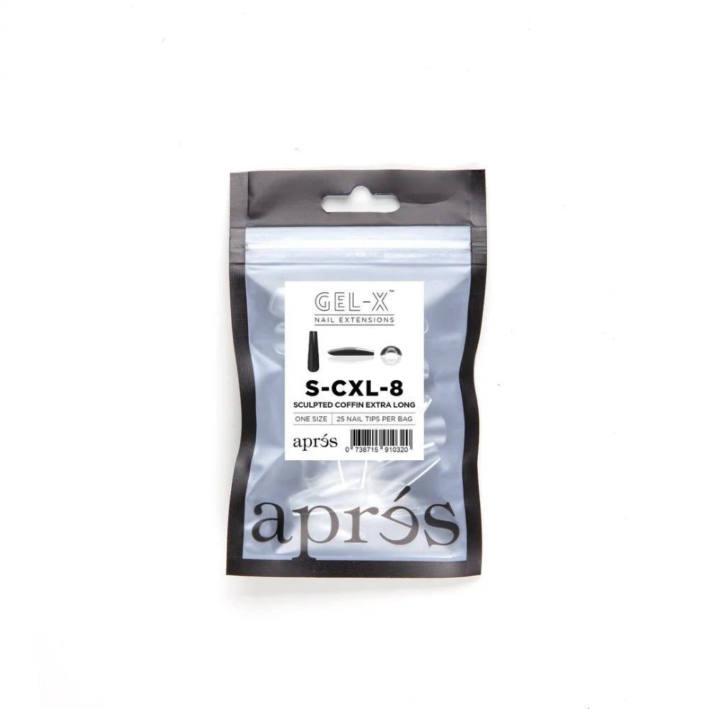 Apres Gel-X Refill Tips - Sculpted Coffin Extra Long (50Pcs)