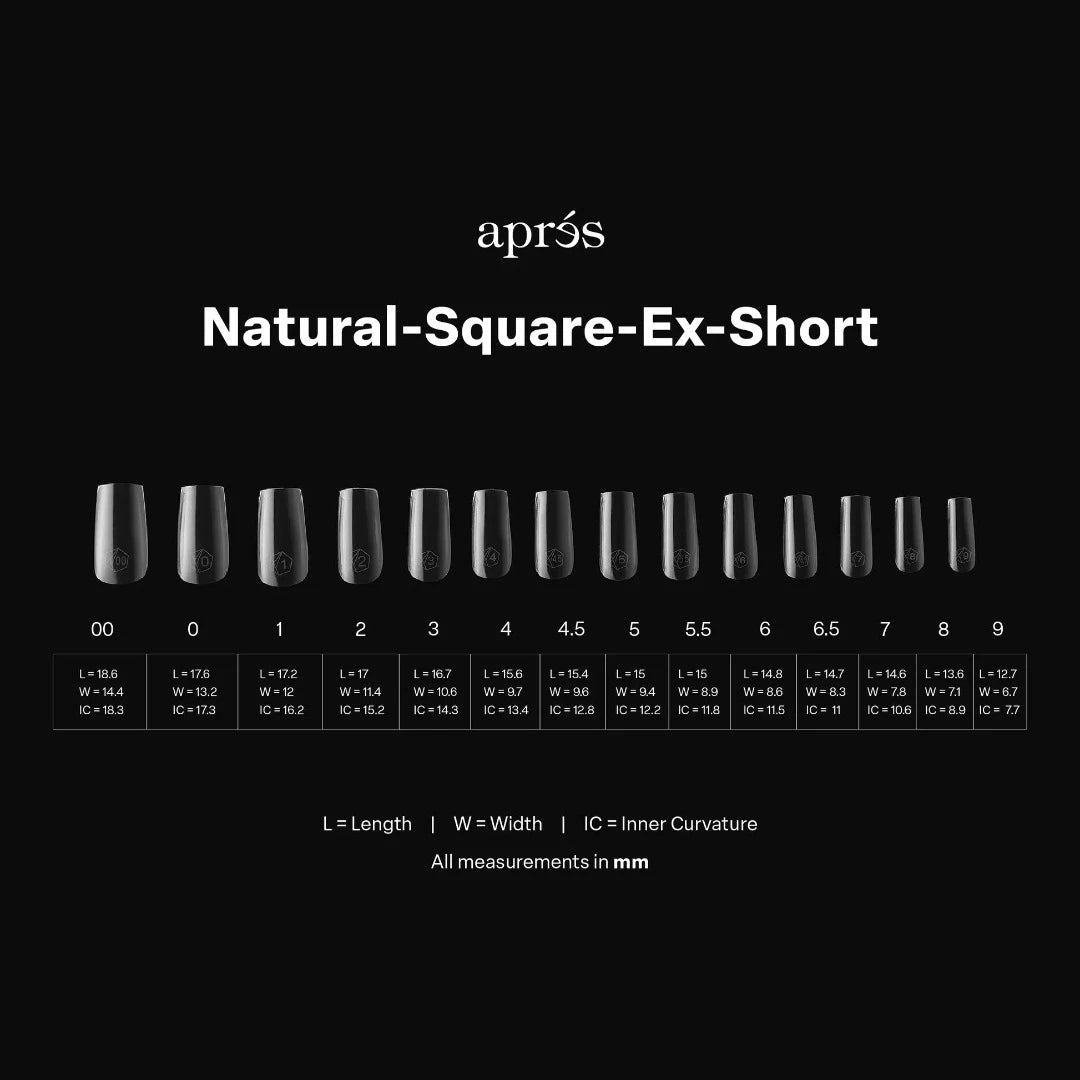 Apres Gel-X Mini Tips Box 2.0 - Natural Square Extra Short (280Pcs)