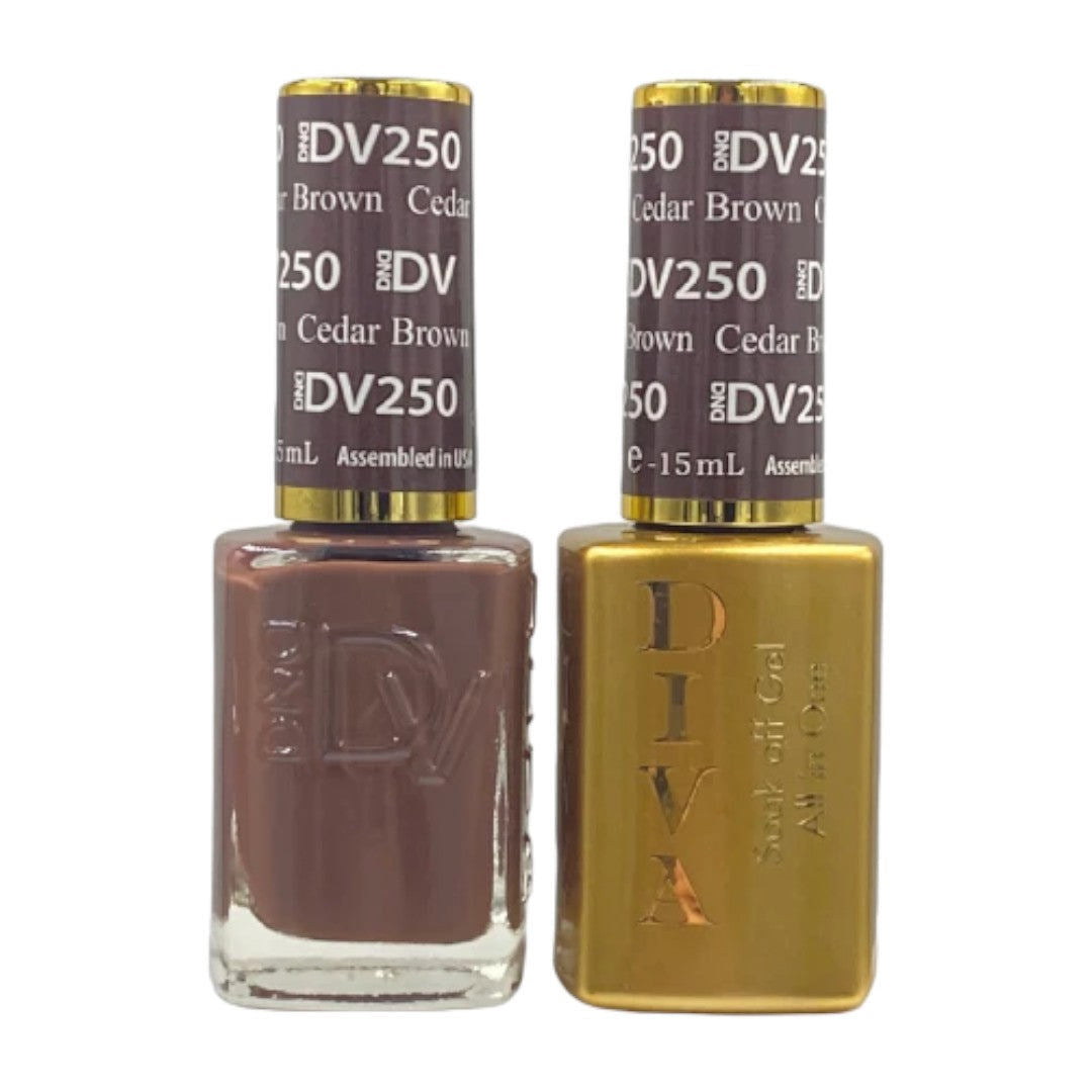 DND Diva Gel & Lacquer Duo - Cedar Brown #250