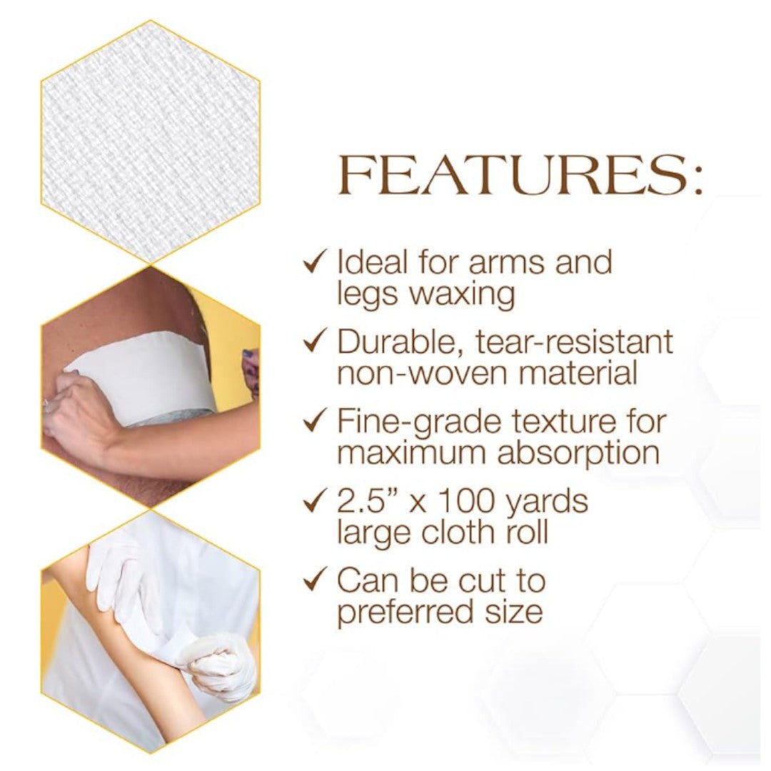 Gigi Wax Strips - Natural Muslin Roll 2.5"X100 Yards #0645
