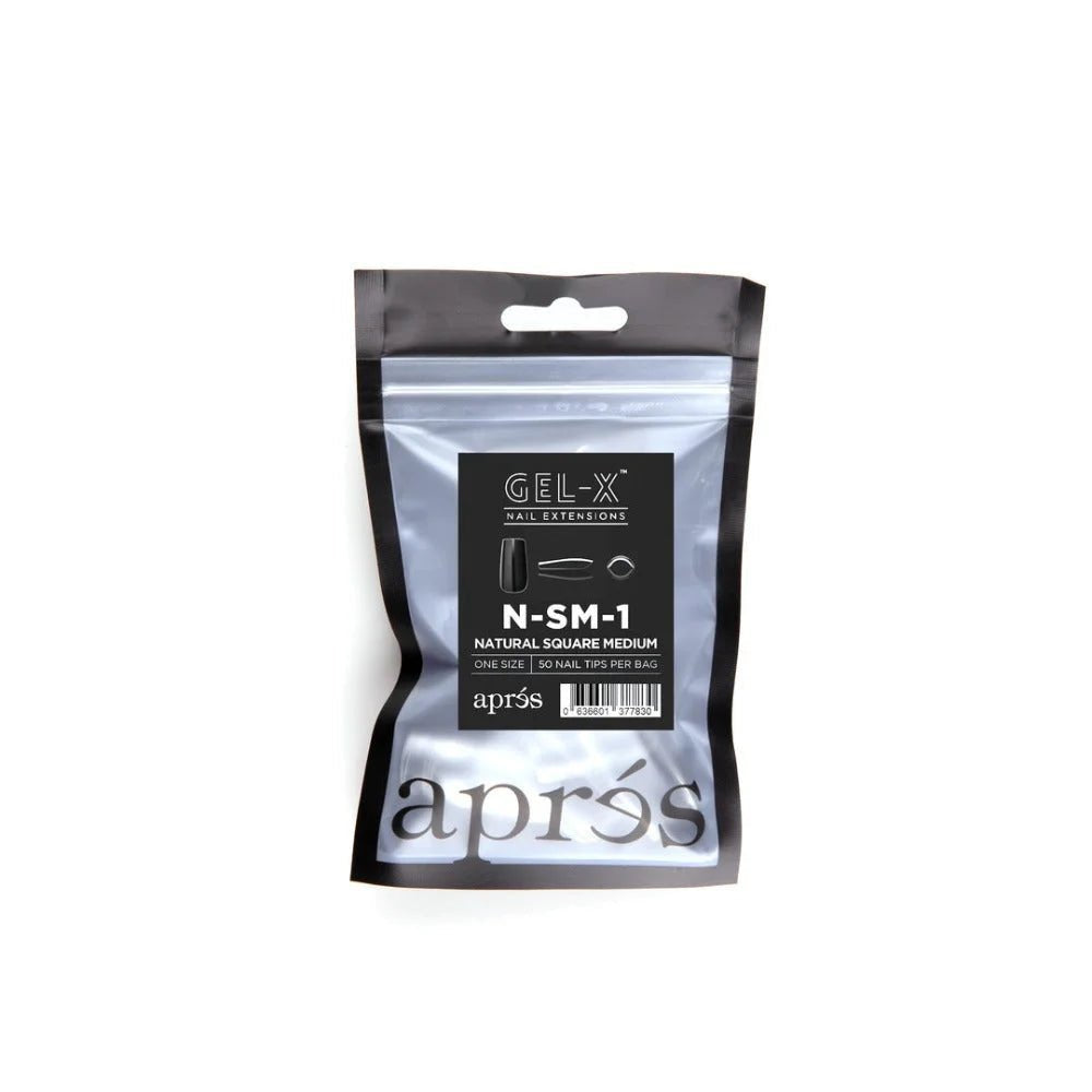Apres Gel-X Refill Tips - Natural Square Medium (50pcs)