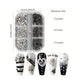 CNBS Nail Charms – Mixed White/Black Punk Cone Spikes (6 Grids)