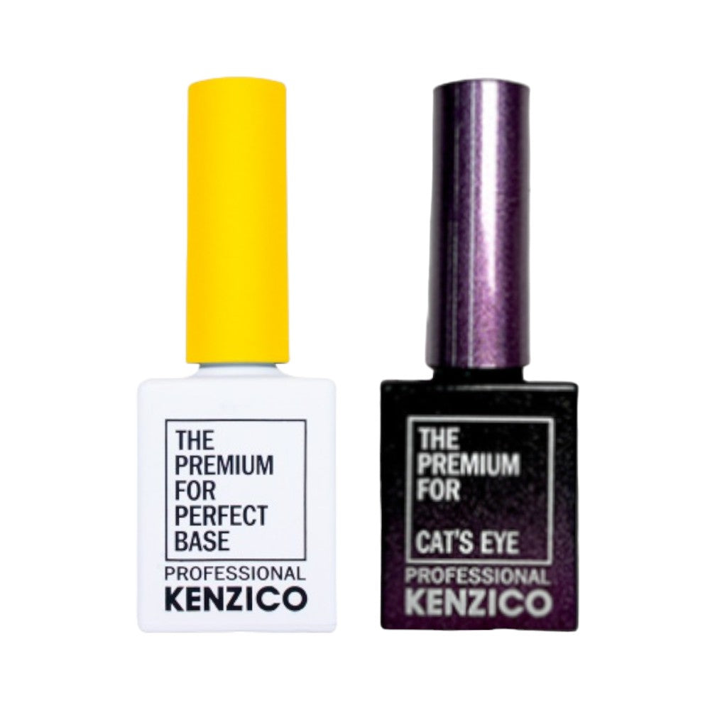 Kenzico Magic Cat Eye Gel Polish Duo, peel off base coat and colorful gel nails