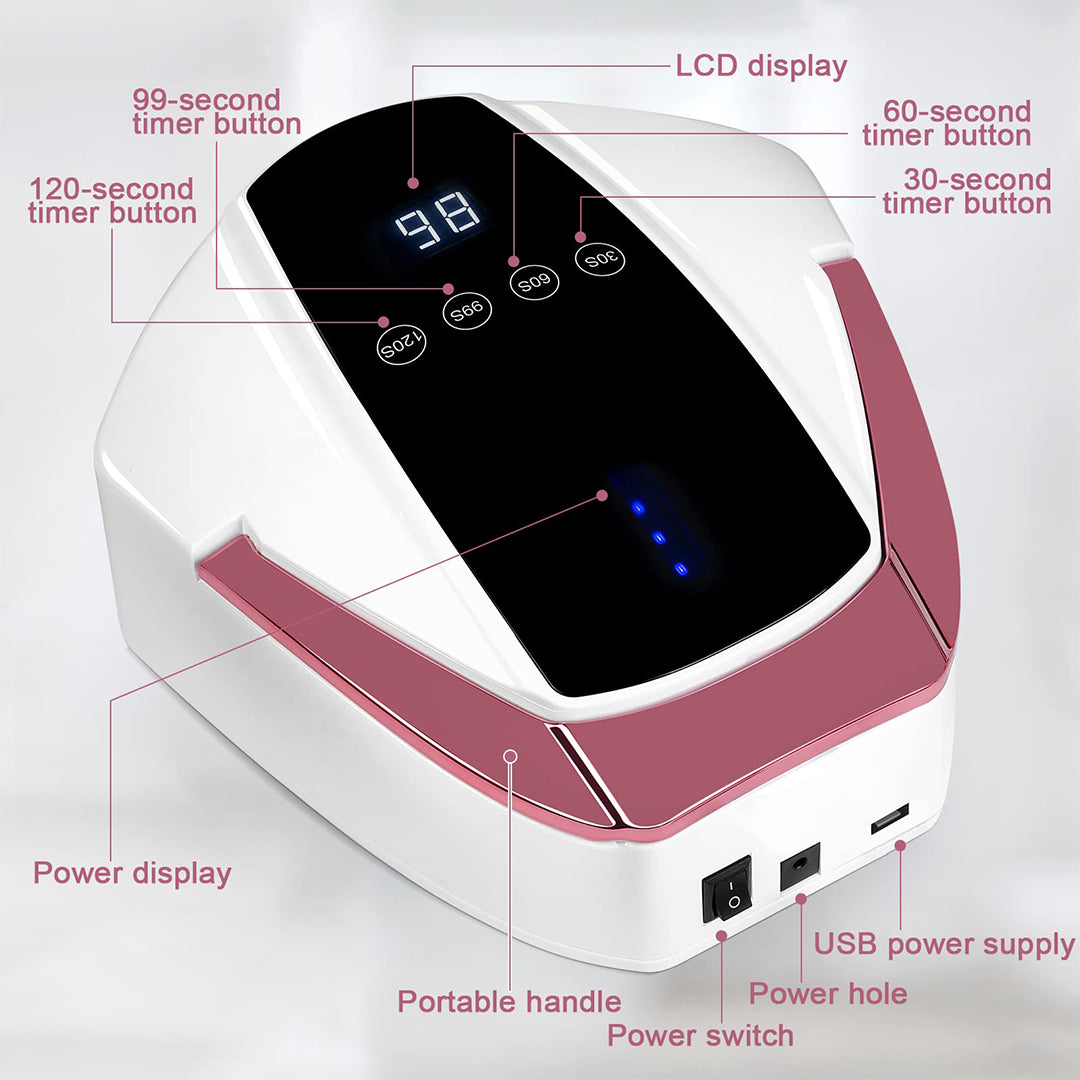 lampe uv, CNBS Rechargeable Cordless LED/UV Lamp 96W, led nail lamp, uv nail lamp, 