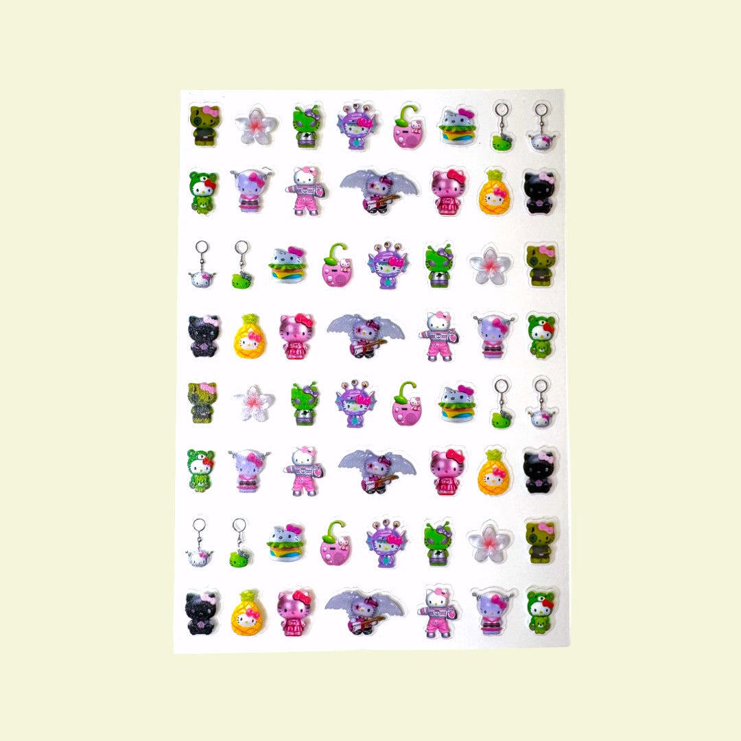 CNBS Nail Stickers - Hello Kitty x Colorful Teddy Bear Style