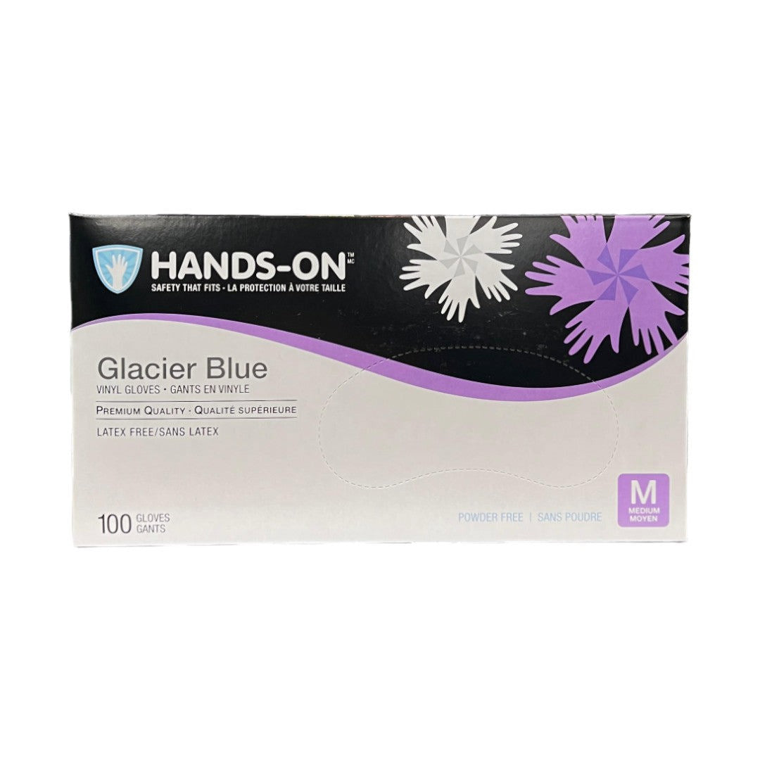 Hands On Vinyl Gloves Glacier Blue (Box of 100)