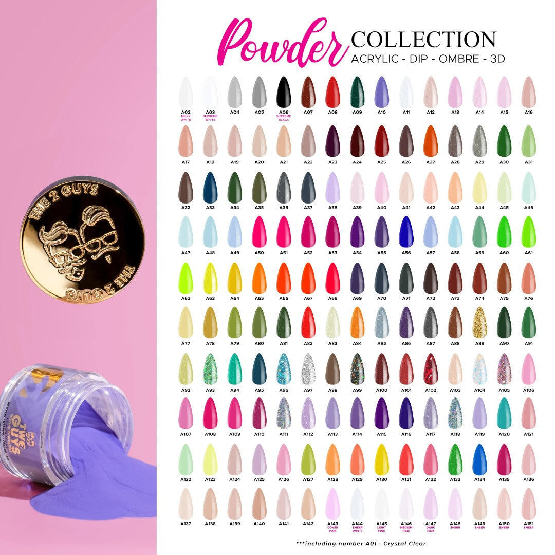 2Guys Acrylic & Dipping Powder 2oz #A01 Crystal Clear