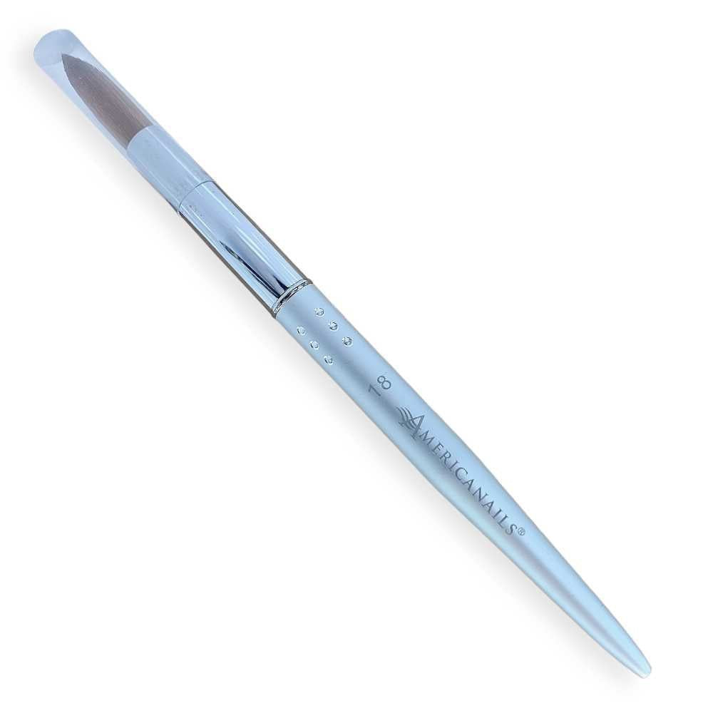 Americanails Acrylic Brush - Faux Kolinsky Silver Handle #18