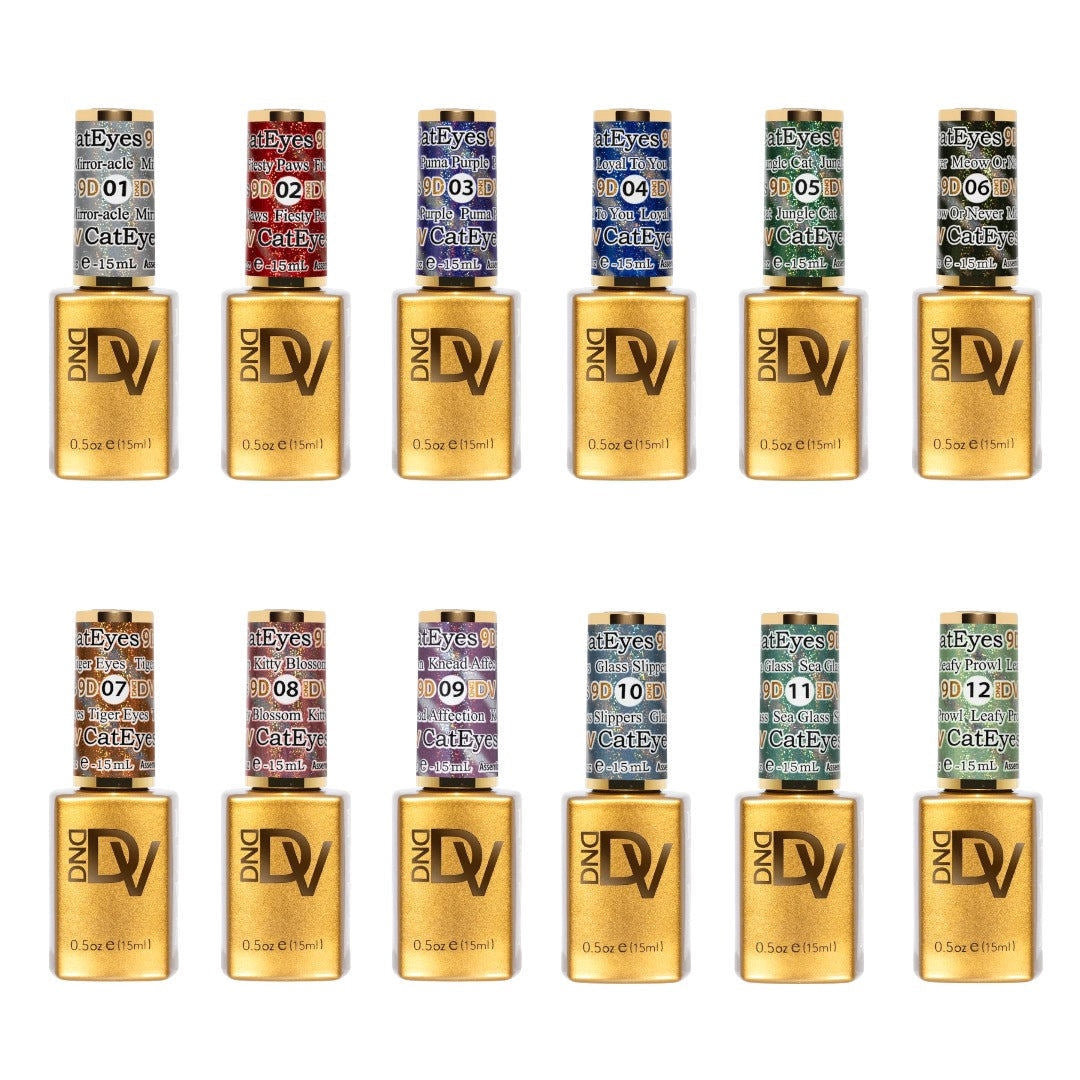 DND Diva 9D Cat Eye Gel Polish #01-12 Glassball Collection