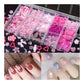 CNBS Nail Charm - Mixed Pink Styles w/ Tweezer (15 Grids)