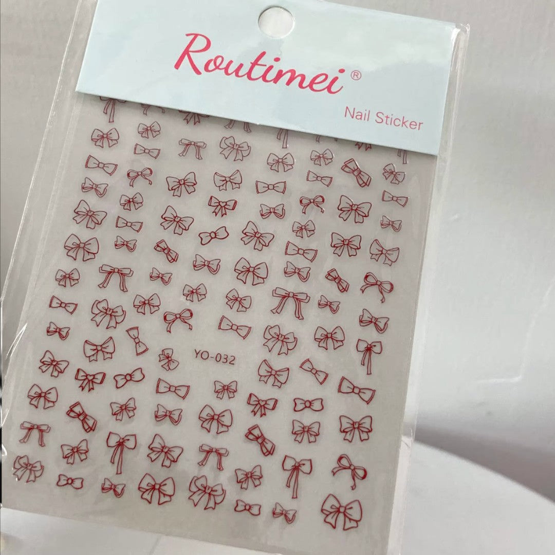 CNBS Nail Stickers - Red Bows
