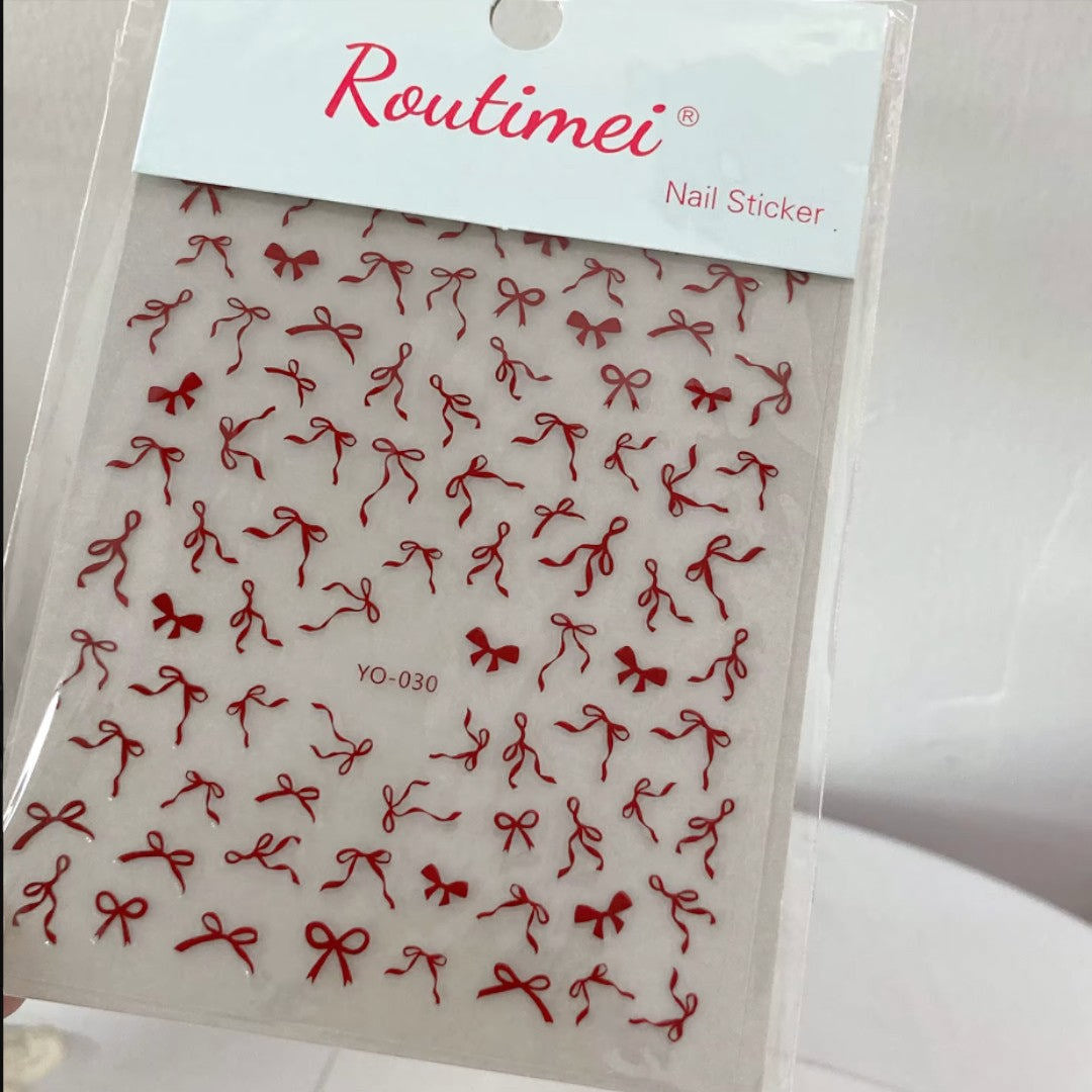 CNBS Nail Stickers - Red Bows