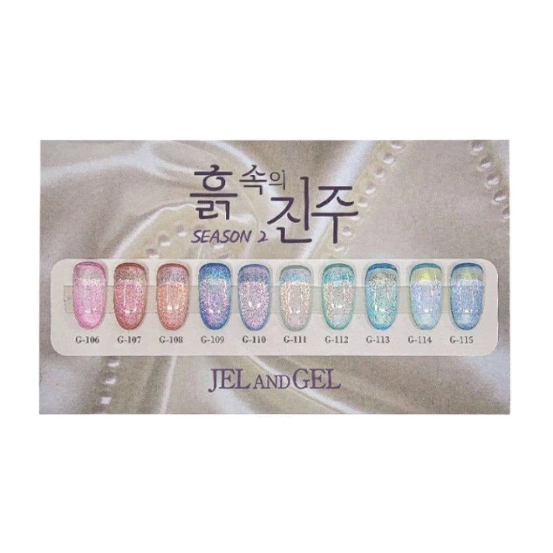 Jel and Gel Glitter Gel Polish - A Pearl In The Soil 2 Collection #G106-115 (10pcs)