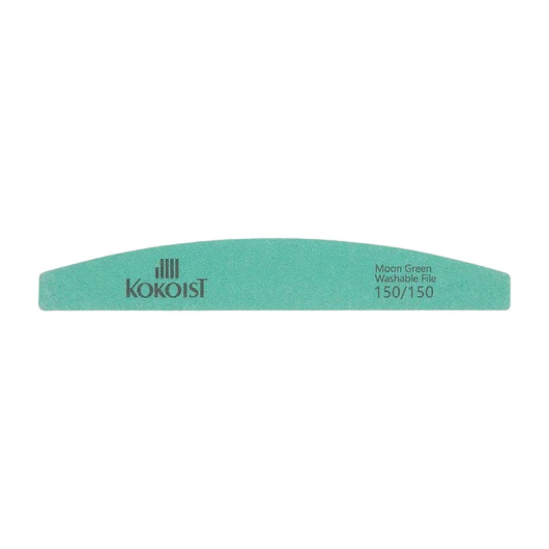 Kokoist Nail Files - Washable Half Moon 150/150 Grit - Green (1pc)