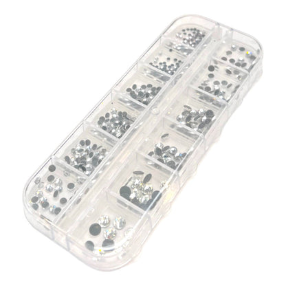 CNBS Rhinestones - 12 Multi-Shaped White Diamonds