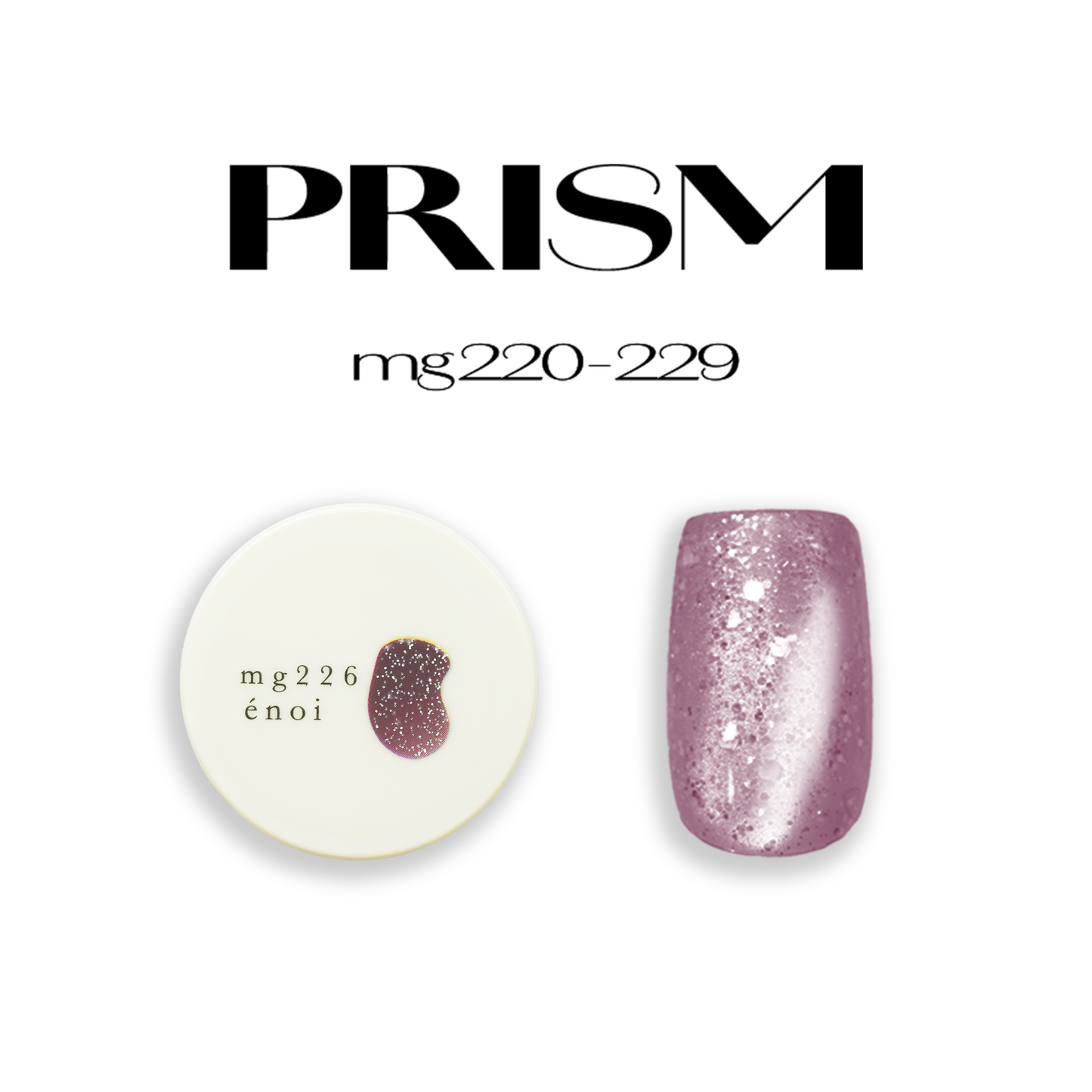 enoi PRISM mg220-229 マグネットネイルカラーセット　台紙つき Enoi Cat Eye Gel Polish - Prism Magnet Collection #MG220-229