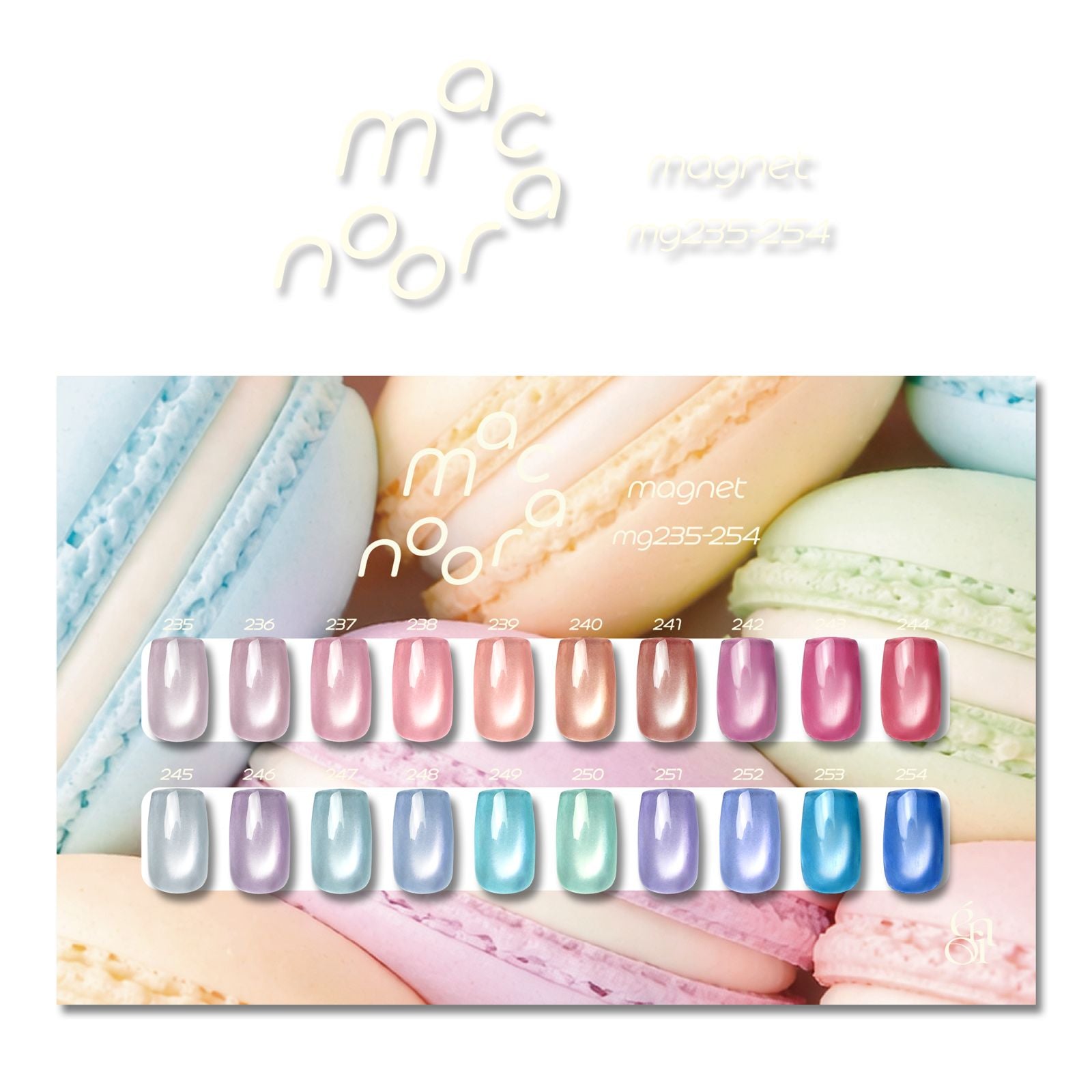 enoi macaroon mag 20色 #235~254 Enoi Cat Eye Gel Polish - Macaroon Magnet Collection #MG235-254