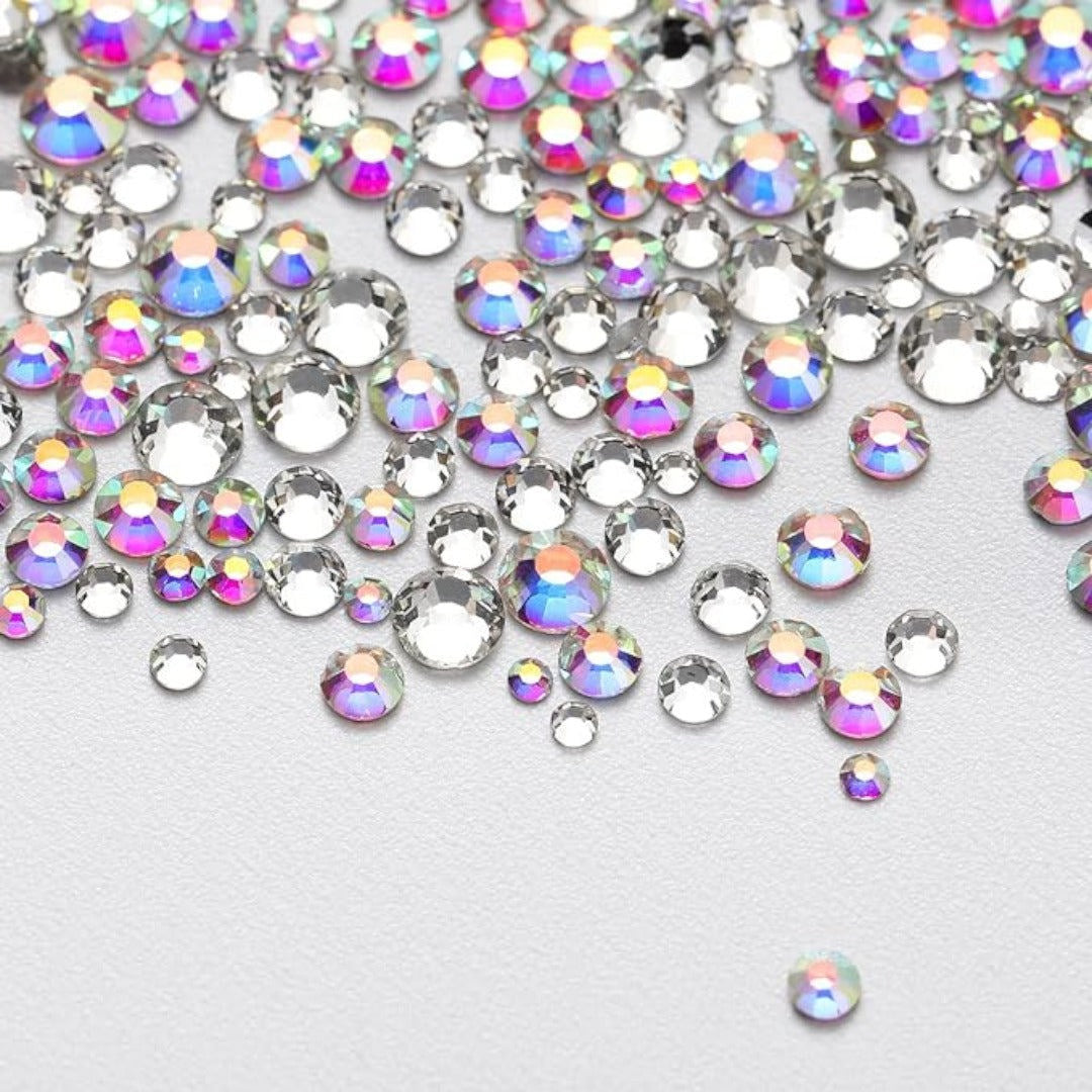 CNBS Rhinestones - Mixed Size Flatback White