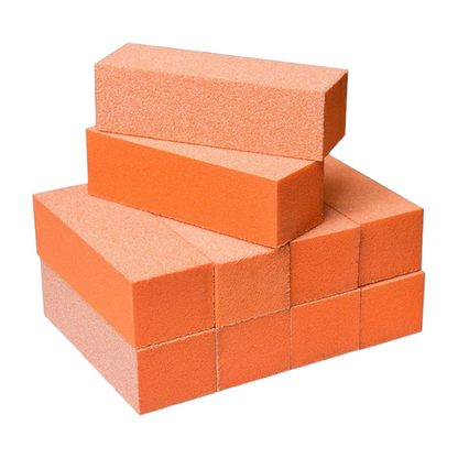 RED 3-Way Nail Buffer - Orange White 80/100/100 Grit