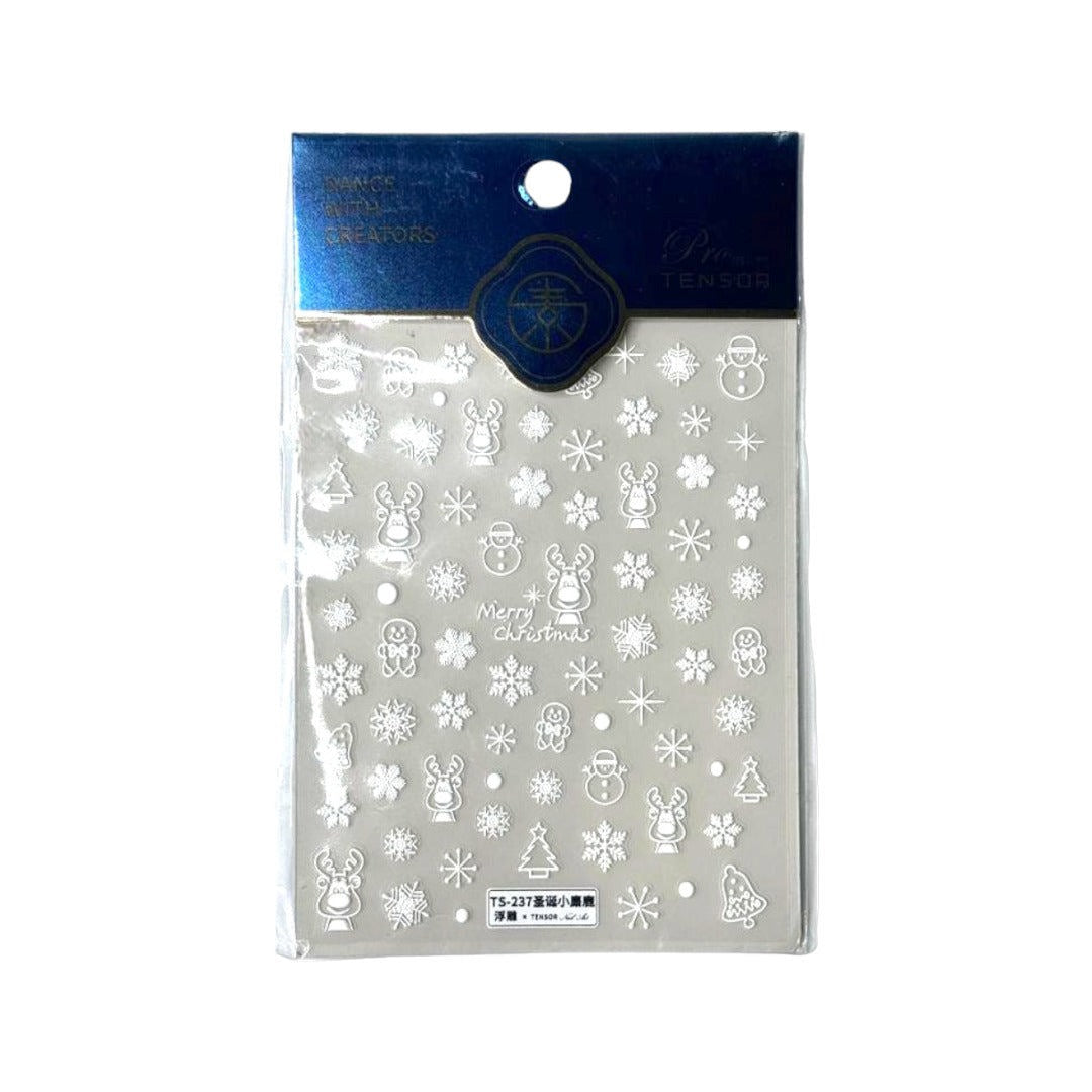 CNBS Nail Stickers - White Winter Themed #21/TS237