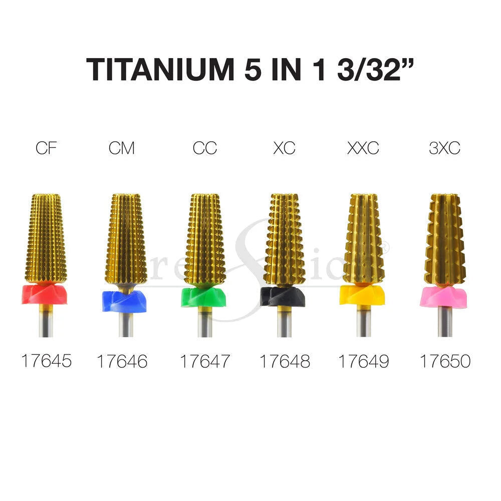 Cre8tion Nail Drill Bits - 5in1 Carbide CC Grit 3/32 #17647