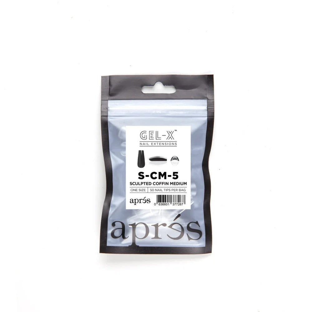 Apres Gel-X Refill Tips - Sculpted Coffin Medium (50Pcs)