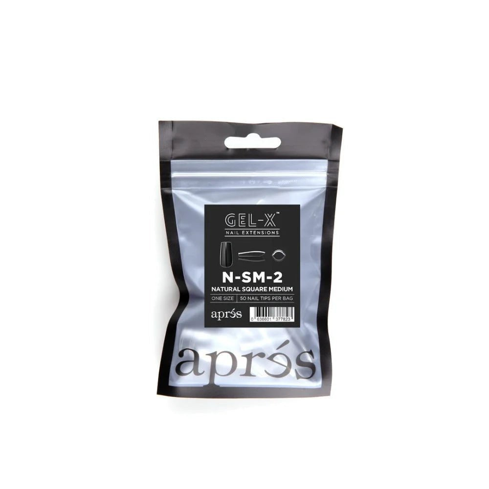 Apres Gel-X Refill Tips - Natural Square Medium (50pcs)