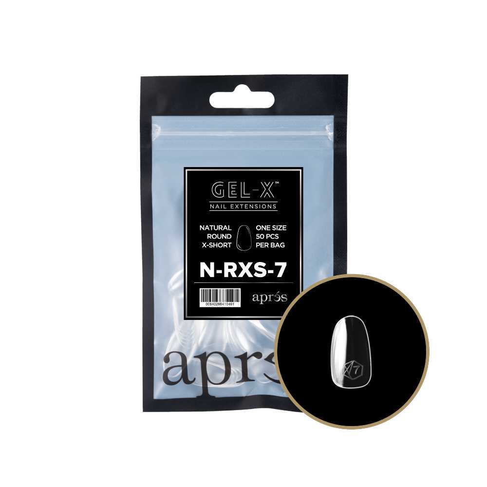Apres Gel-X Refill Tips 2.0 - Natural Round Extra Short (50Pcs)