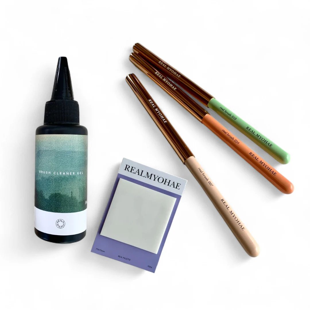 Real Myohae Real Brush Set (3pcs) + Free Brush Cleanser & Cap & Palette