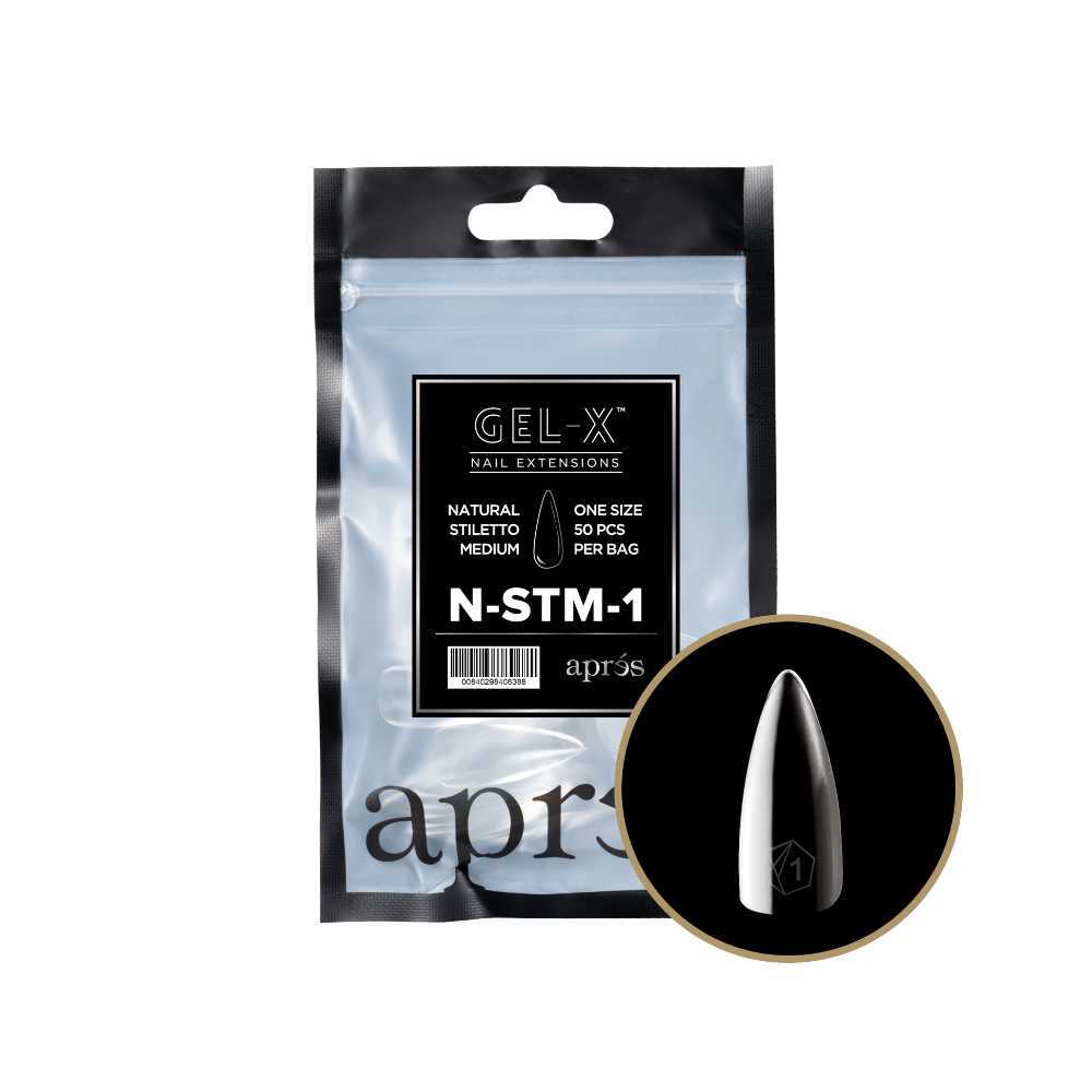 Apres Gel-X Refill Tips 2.0 - Natural Stiletto Medium (50Pcs)