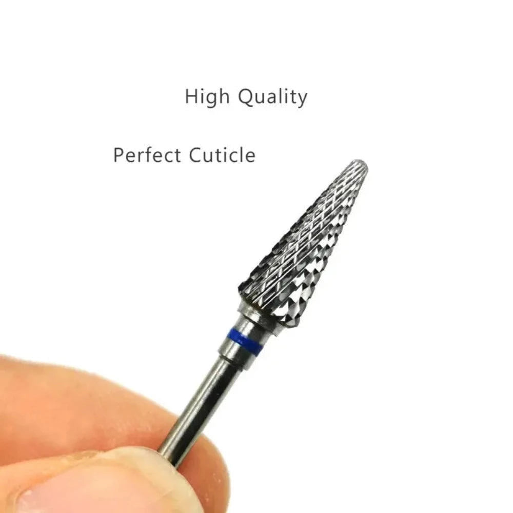 SP Nail Drill Bits - Large Rounded Cone Carbide 3/32 Silver
