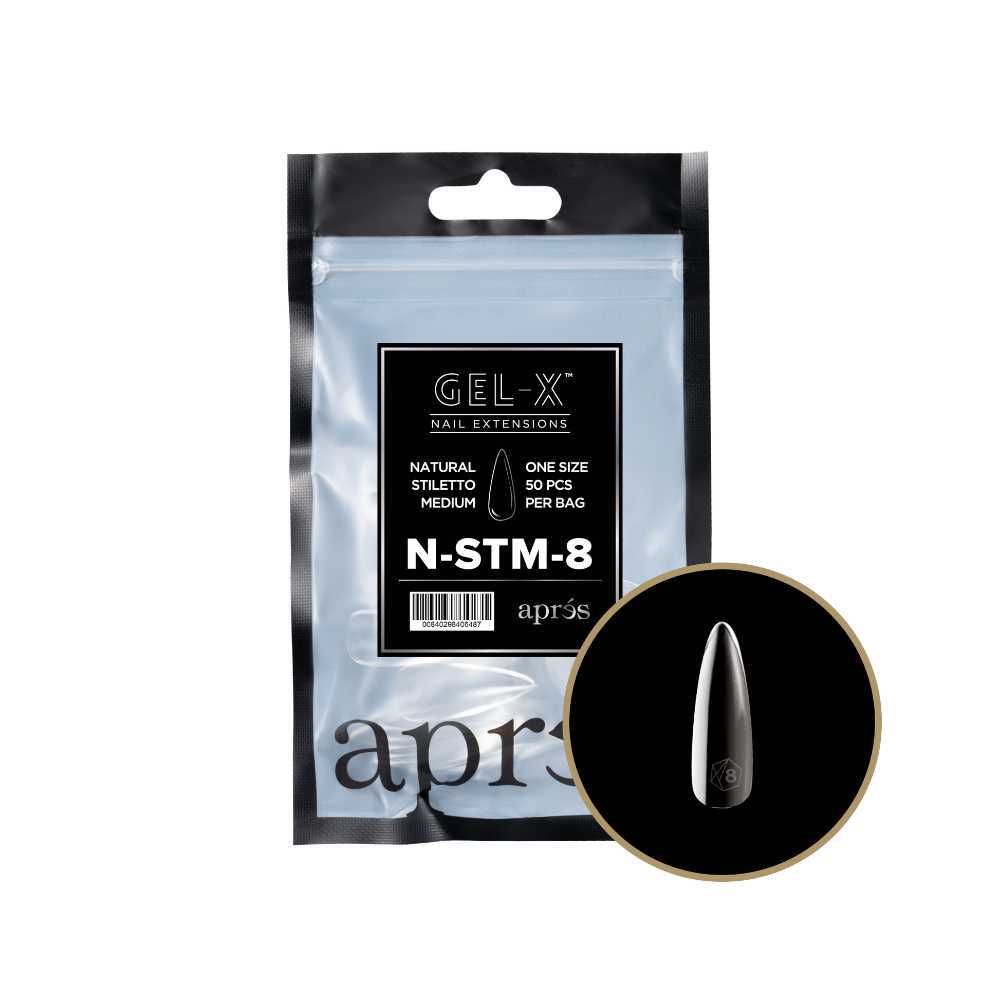 Apres Gel-X Refill Tips 2.0 - Natural Stiletto Medium (50Pcs)