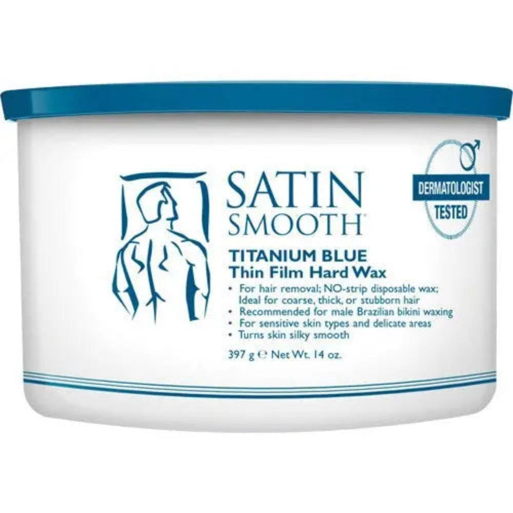 Satin Smooth Hard Wax - Titanium Blue Thin Film 14Oz #SSW14MPG