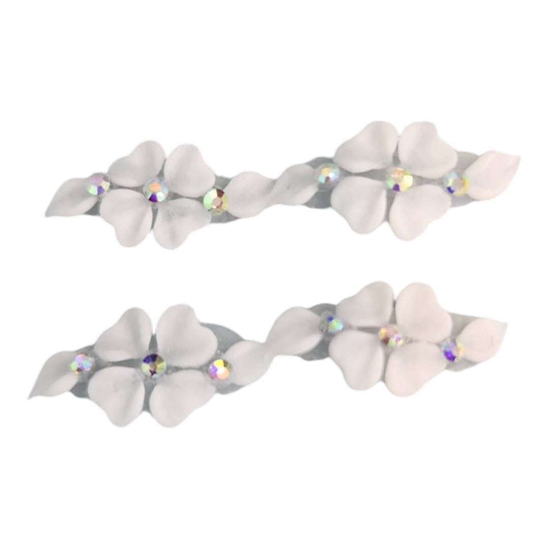 CNBS Nail Charms - 3D Handmade Acrylic White Flower 2 Varied Style 4Pcs