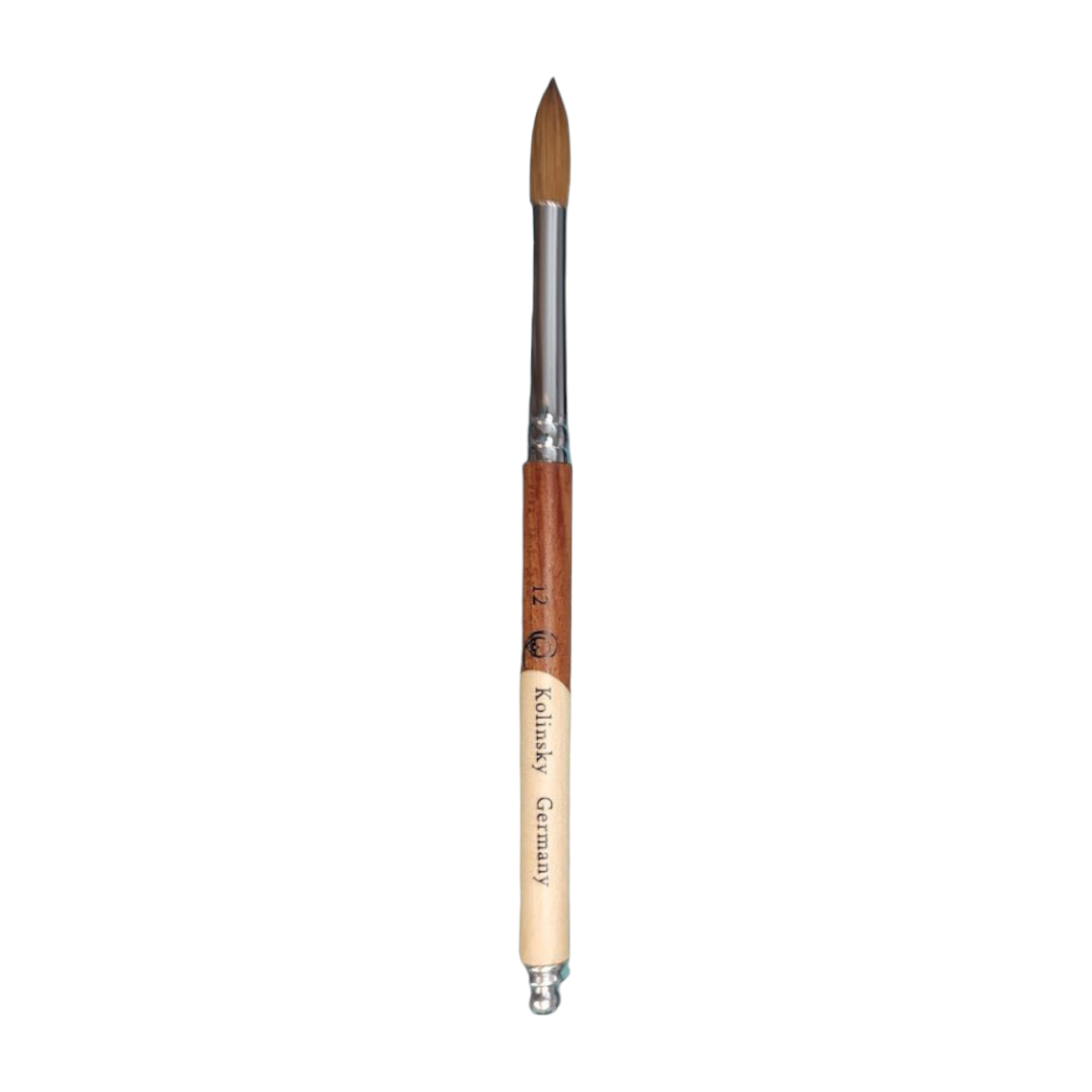 CNBS Acrylic Brush - Kolinsky 2-Tone Wood Handle #12