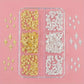 CNBS Nail Charms – Mixed Gold/White Nail Rivet Stars (6 Grids)