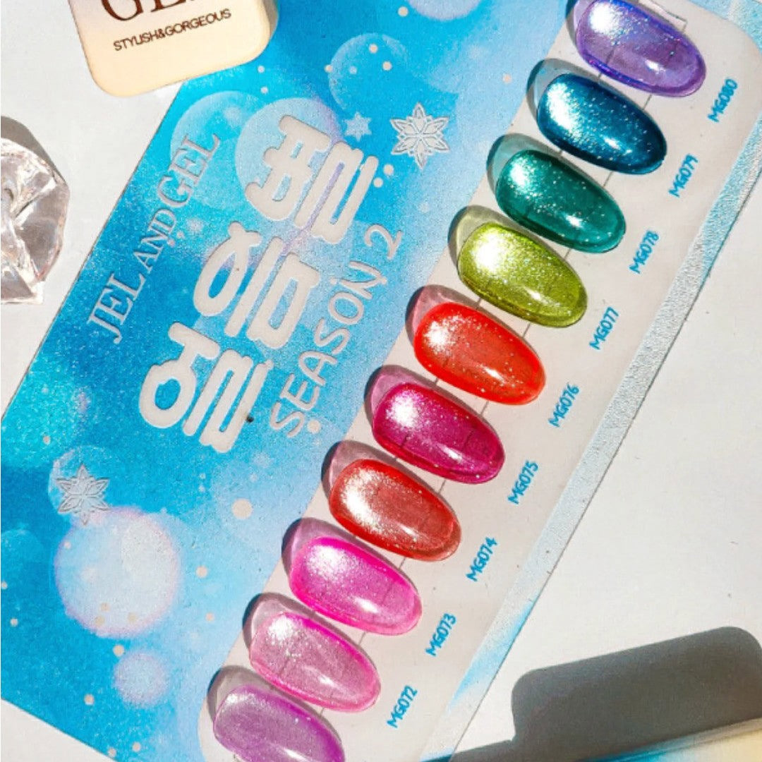 Jel and Gel Cat Eye Gel Polish - Ice Star 2 Collection #MG071-080 (10pcs)