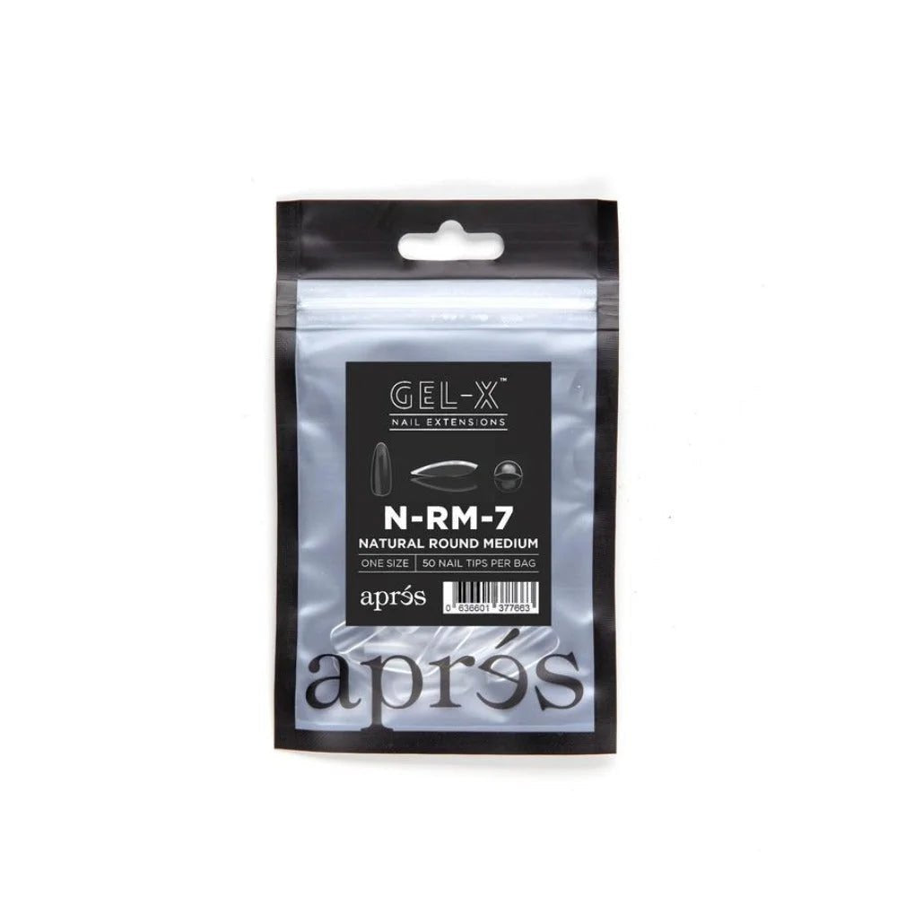 Apres Gel-X Refill Tips - Natural Round Medium (50Pcs)